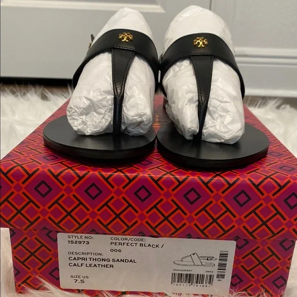 NEW Black Tory Burch Sandals - Picture 1 of 6